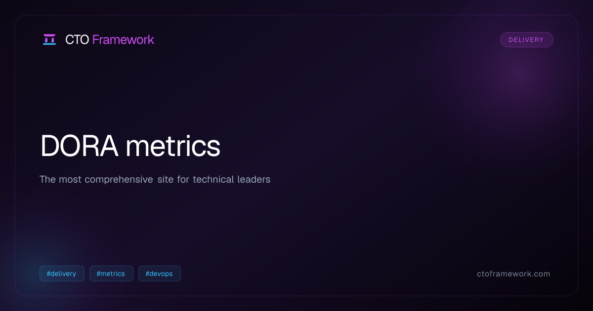 DORA metrics - CTO Framework